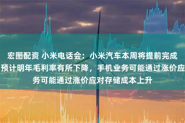 宏图配资 小米电话会：小米汽车本周将提前完成全年交付目标，预计明年毛利率有所下降，手机业务可能通过涨价应对存储成本上升