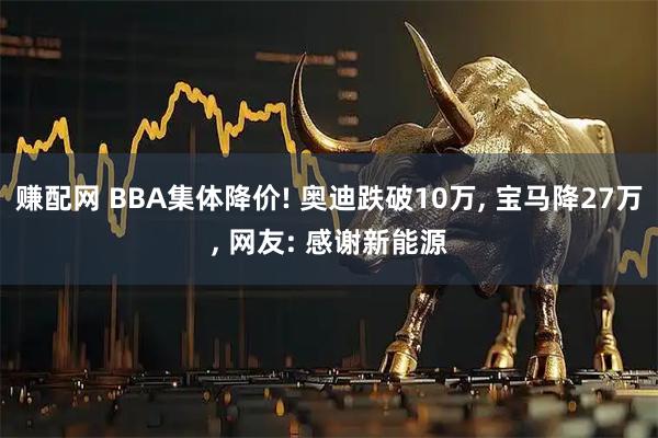 赚配网 BBA集体降价! 奥迪跌破10万, 宝马降27万, 网友: 感谢新能源