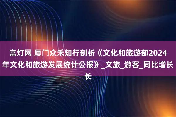 富灯网 厦门众禾知行剖析《文化和旅游部2024年文化和旅游发展统计公报》_文旅_游客_同比增长